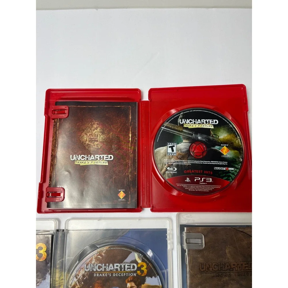 Uncharted Trilogy PS3 Games Bundle Drakes Fortune 2 Among Thieves 3 Deception